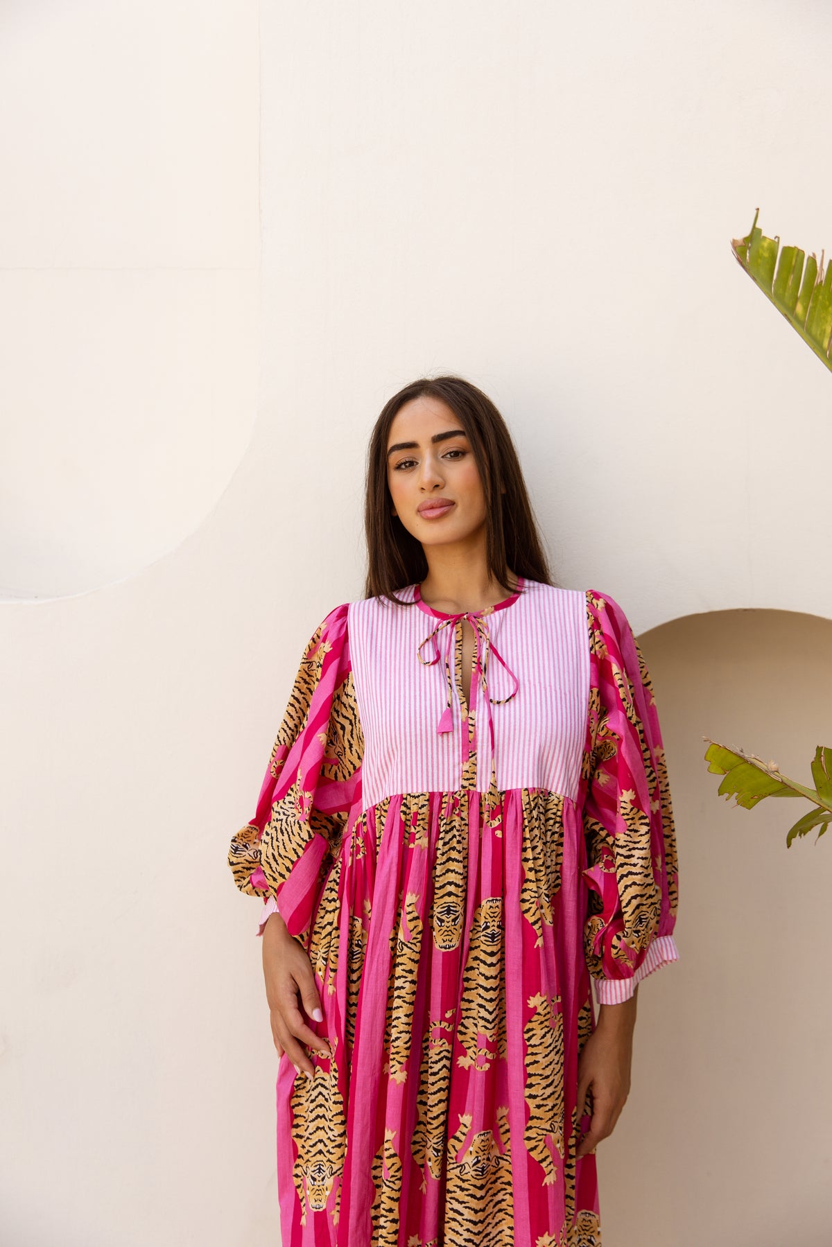 Tara Midi Dress Fuchsia Royale Tigress