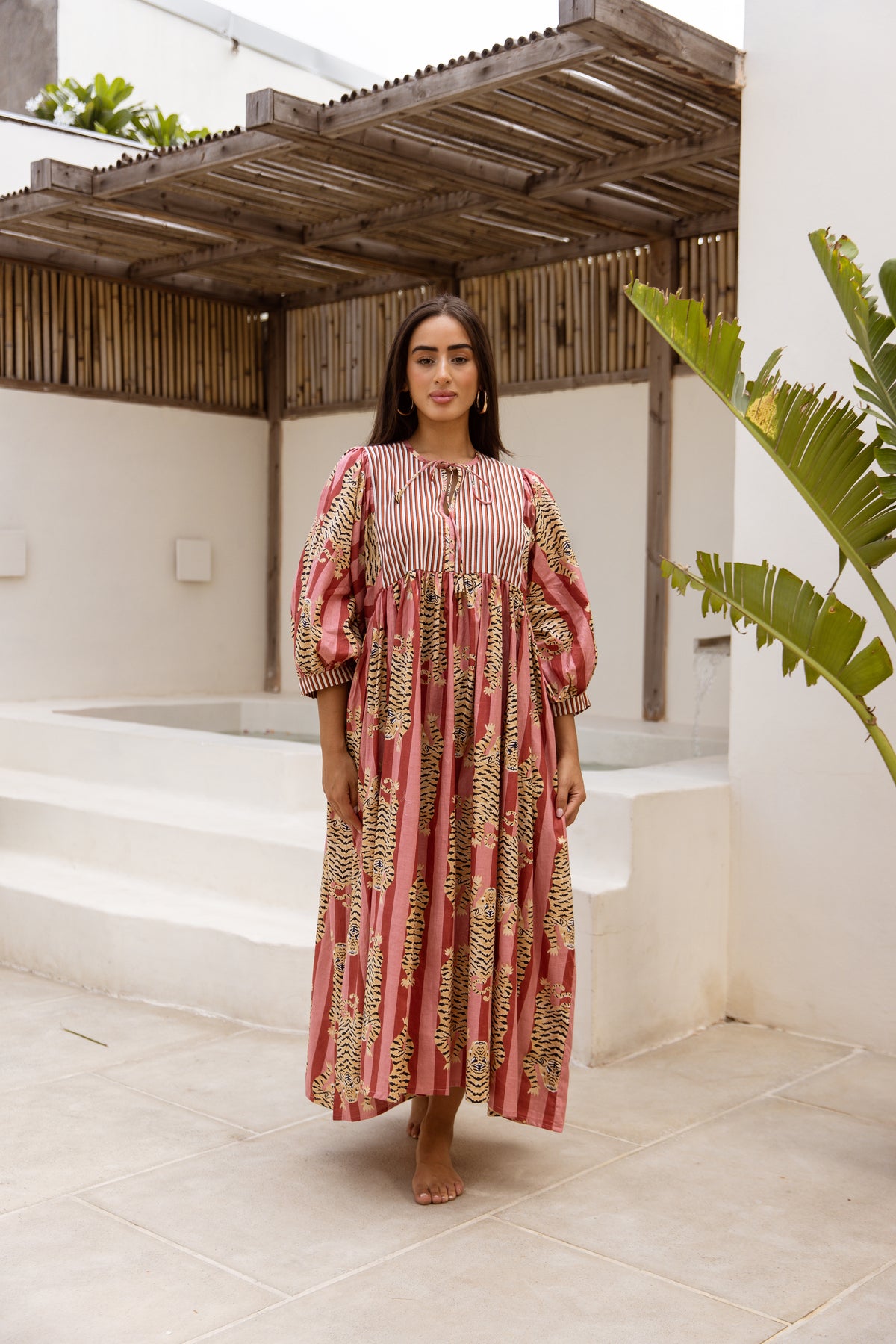 Tara Midi Dress Rosewood Tigress