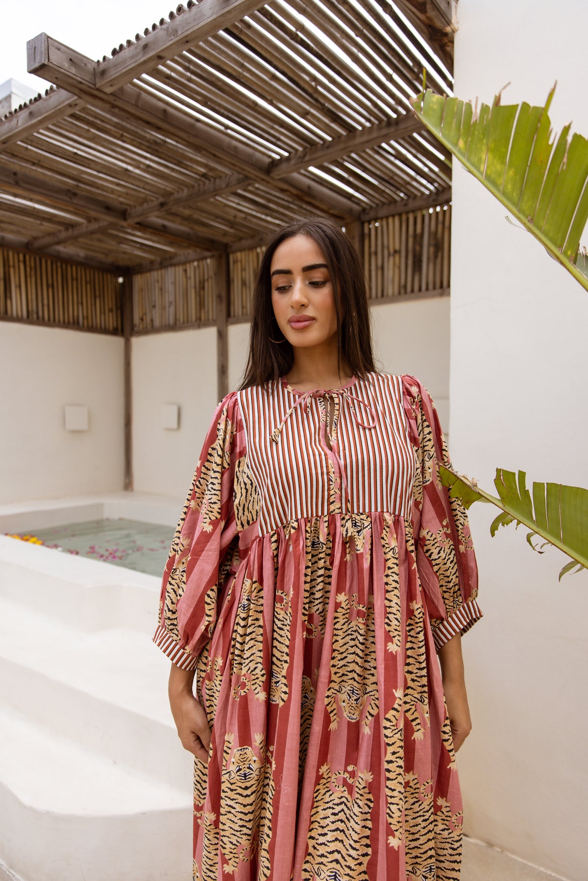 Tara Midi Dress Rosewood Tigress