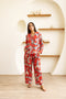 Amrita Pajamas Set Crimson Safari