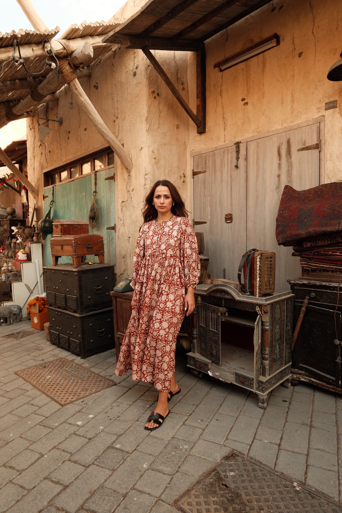 Maya Midi Dress Caramel