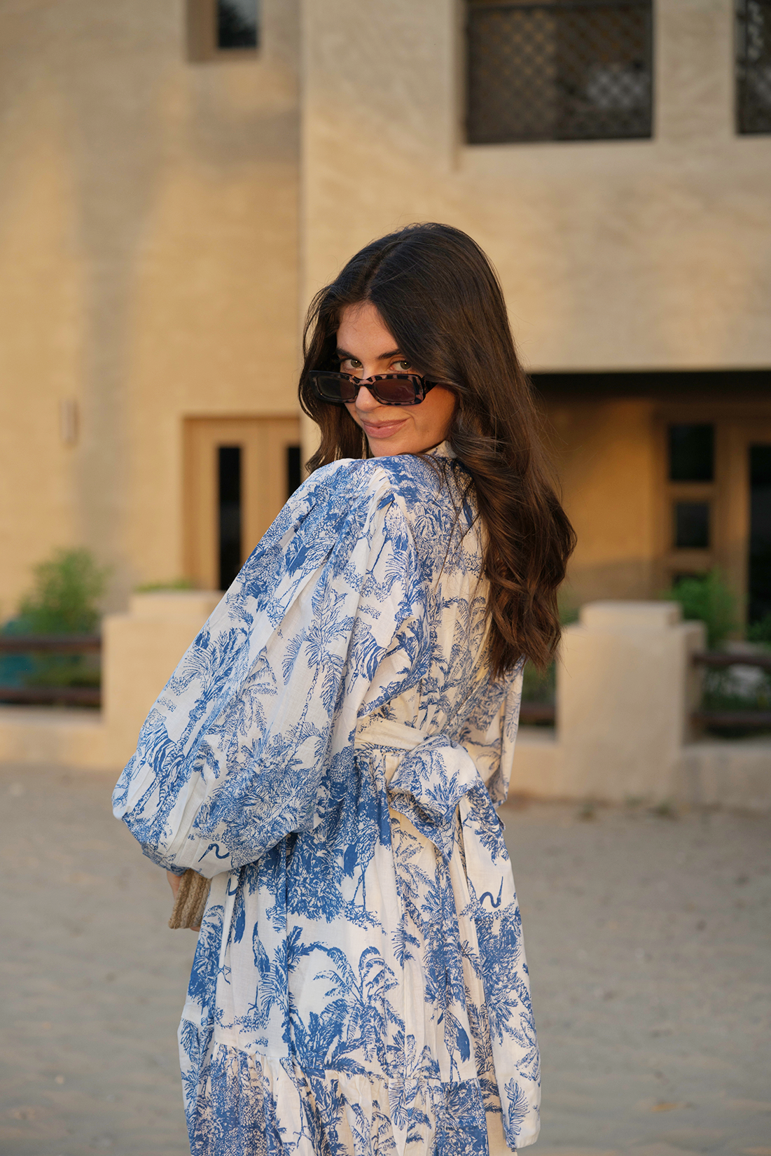Liana Midi Dress - Sapphire Marble